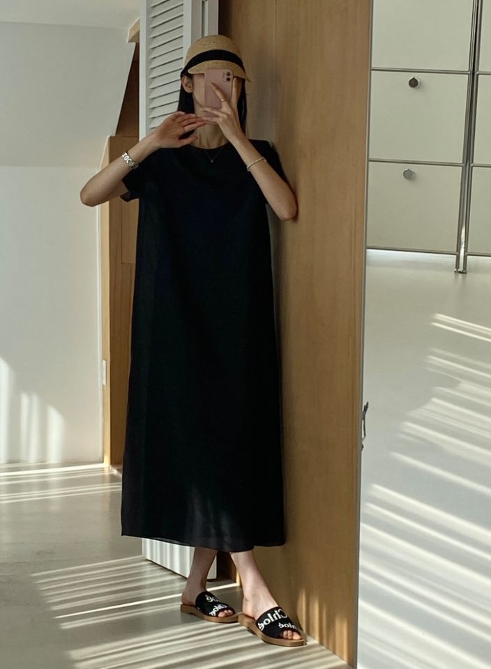 DORI韓國直郵東大門代購女裝新款時尚熱賣人氣連衣裙歐根紗OURR連衣裙