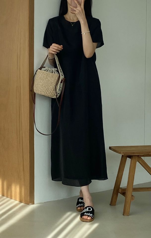 DORI韓國直郵東大門代購女裝新款時尚熱賣人氣連衣裙歐根紗OURR連衣裙