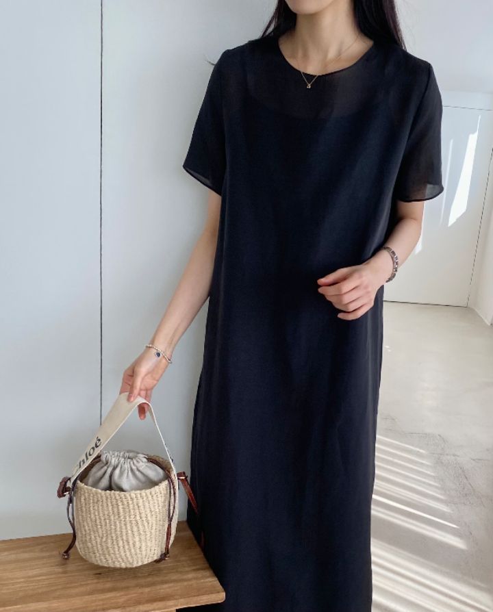 DORI韓國直郵東大門代購女裝新款時尚熱賣人氣連衣裙歐根紗OURR連衣裙