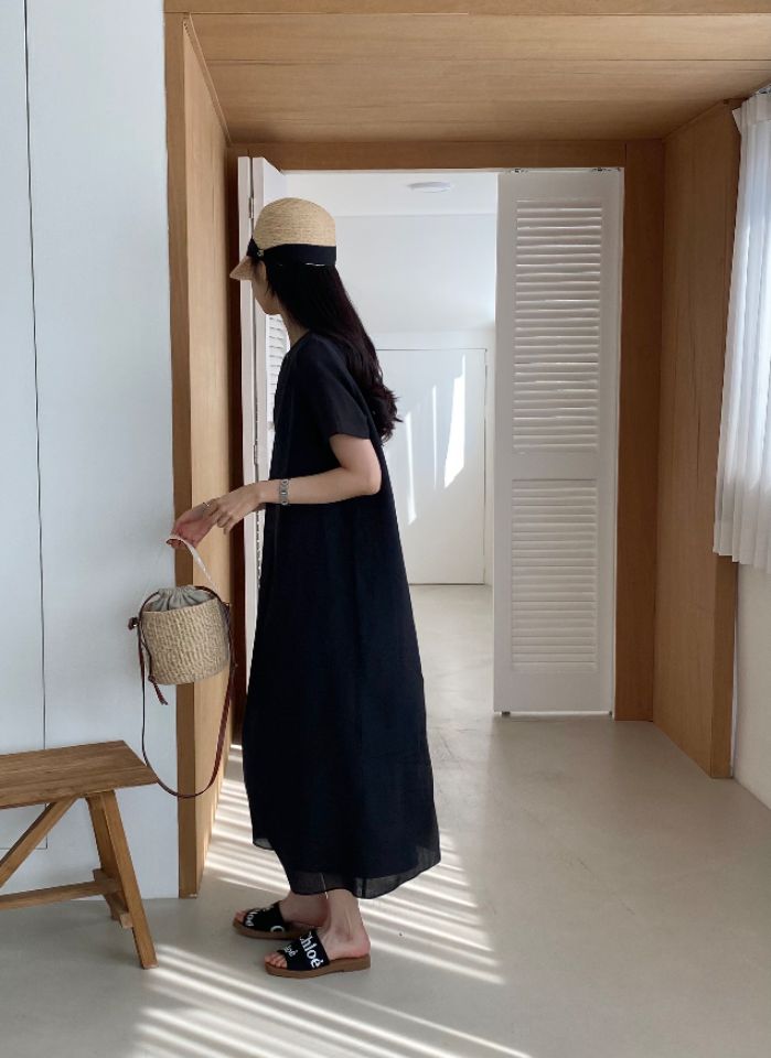 DORI韓國直郵東大門代購女裝新款時尚熱賣人氣連衣裙歐根紗OURR連衣裙