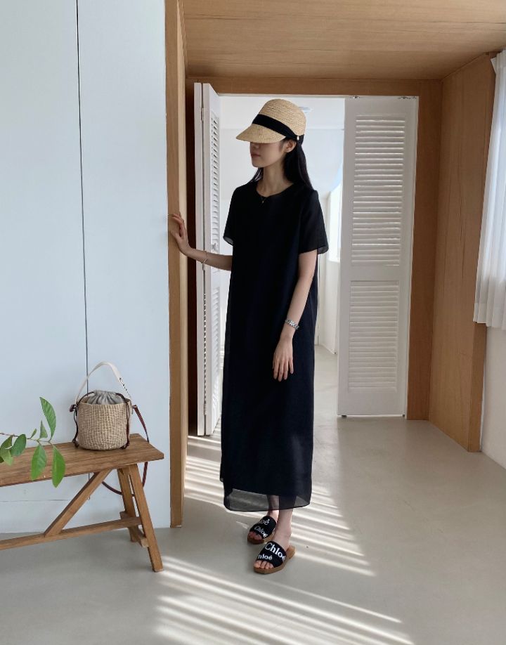 DORI韓國直郵東大門代購女裝新款時尚熱賣人氣連衣裙歐根紗OURR連衣裙