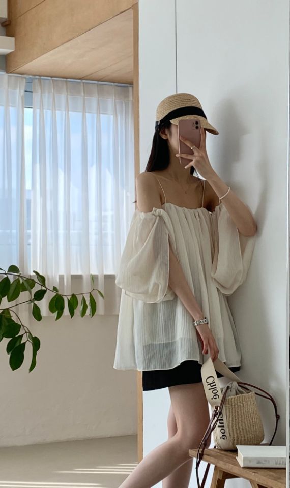 DORI韓國直郵東大門代購女裝新款24春夏人氣真品襯衫蕾絲衫OURR襯衫/蕾絲衫