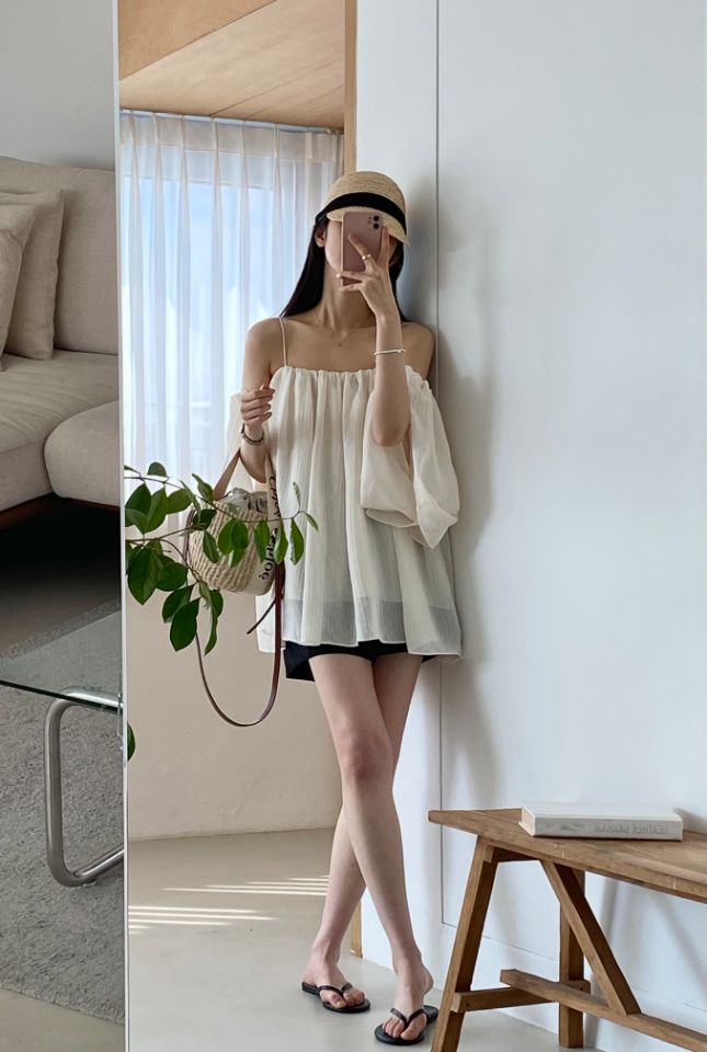 DORI韓國直郵東大門代購女裝新款24春夏人氣真品襯衫蕾絲衫OURR襯衫/蕾絲衫
