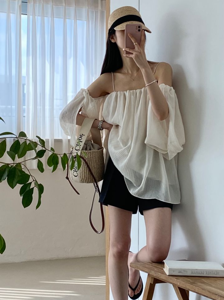 DORI韓國直郵東大門代購女裝新款24春夏人氣真品襯衫蕾絲衫OURR襯衫/蕾絲衫