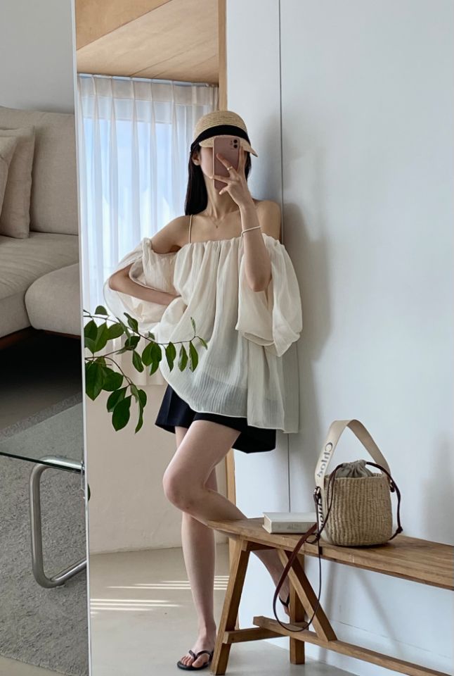 DORI韓國直郵東大門代購女裝新款24春夏人氣真品襯衫蕾絲衫OURR襯衫/蕾絲衫
