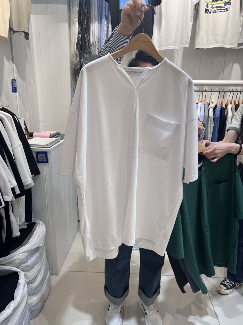 KHOON-男裝韓國直郵女裝新品職業時尚休閑24春夏T恤口袋KHOON-男裝T恤