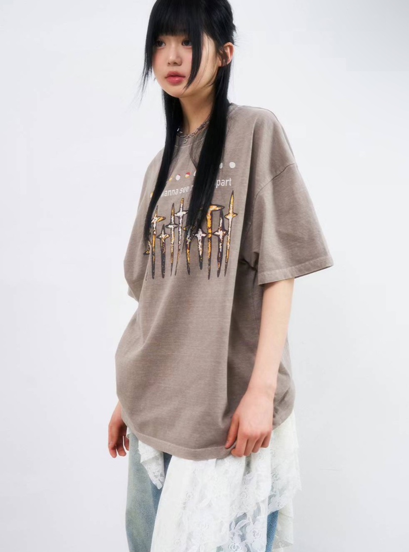 UNUSED,LAB-男裝韓國直郵東大門實拍女士新品24春夏T恤UNUSED,LAB-男裝T恤圖色4