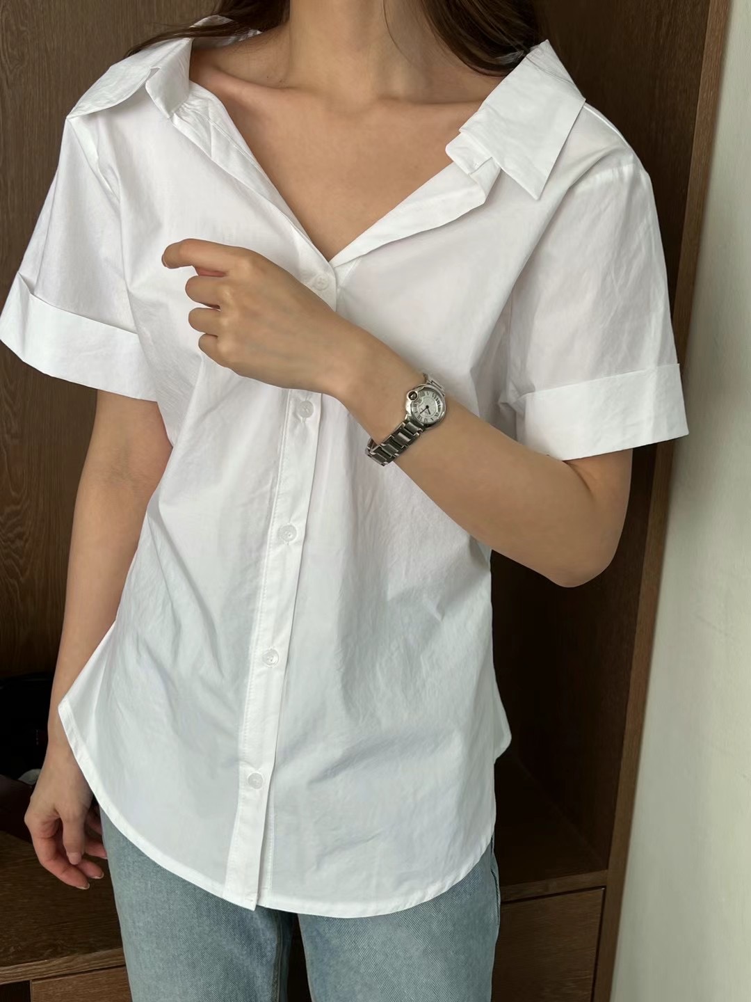around110韓國直郵女裝新款推薦休閑時尚職業襯衫蕾絲衫around110襯衫/蕾絲衫圖色2