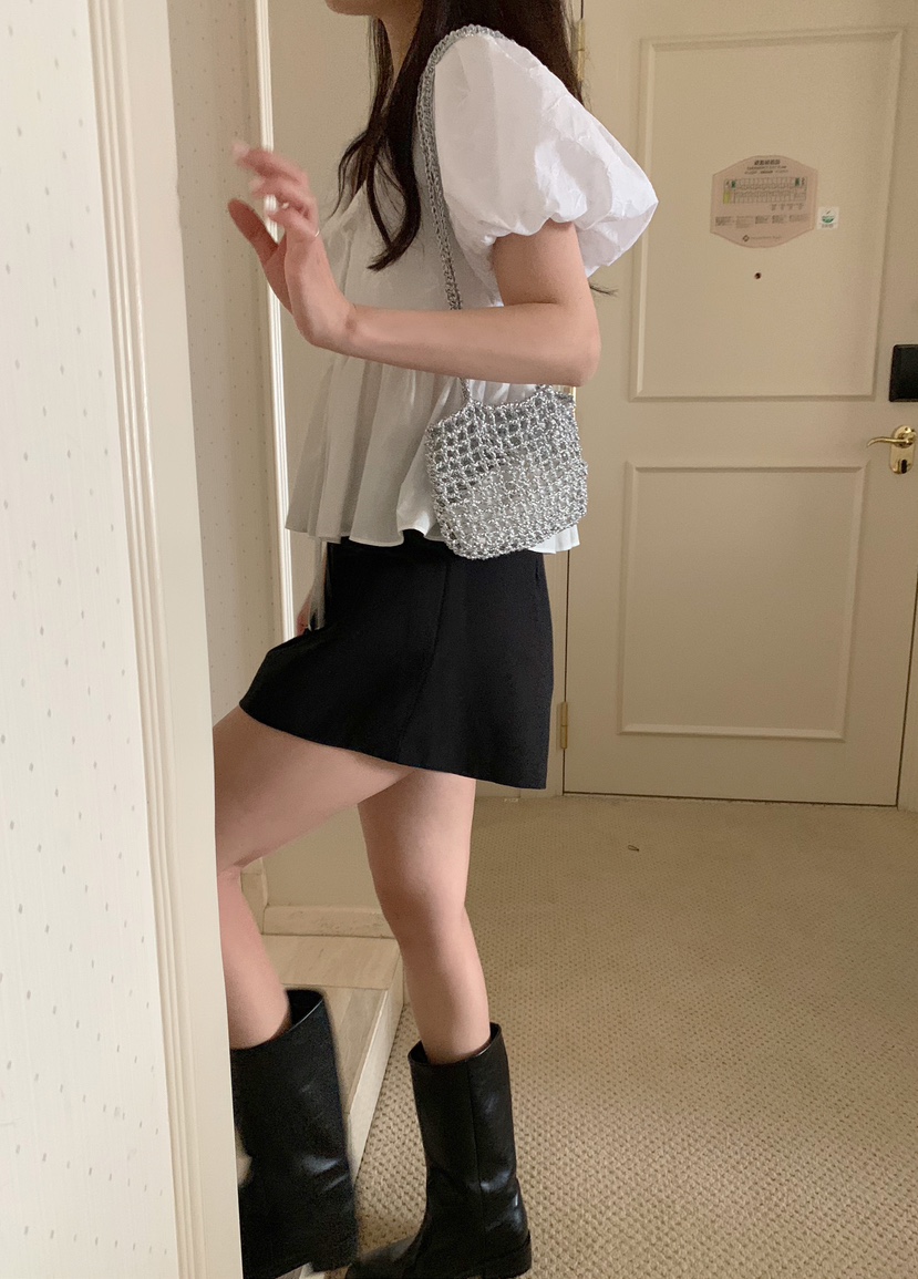 MELLOUNGE直郵韓國代購女裝新品職業熱賣推薦24春夏襯衫蕾絲衫MELLOUNGE-T襯衫/蕾絲衫