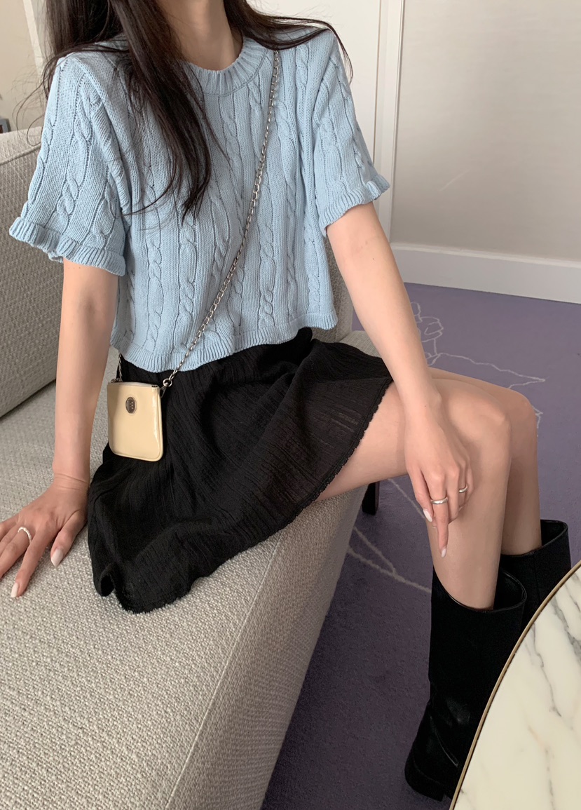 MELLOUNGE韓國直郵女士新品職業熱賣休閑真品推薦時尚針織衫MELLOUNGE-T針織衫