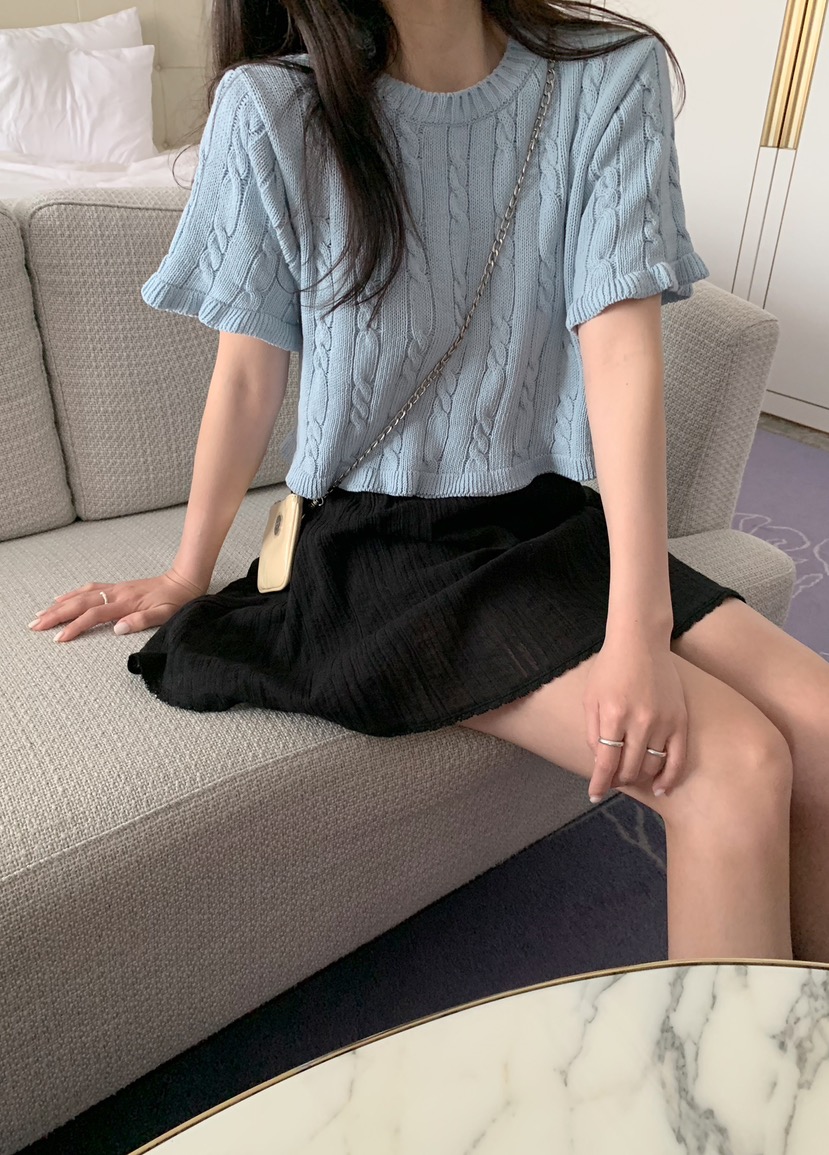 MELLOUNGE韓國直郵女士新品職業熱賣休閑真品推薦時尚針織衫MELLOUNGE-T針織衫