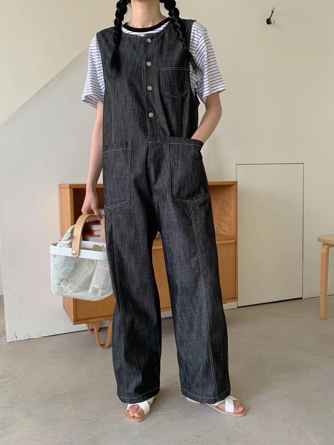 VIVACITY直郵韓國代購女裝新品休閑24春夏推薦職業連體褲VIVACITY連體褲