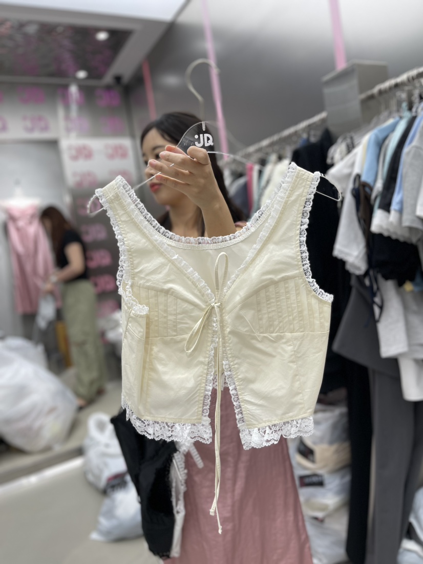 Judyque直郵韓國代購女裝新款休閑真品24春夏吊帶背心蕾絲JUDYQUE吊帶/背心圖色2