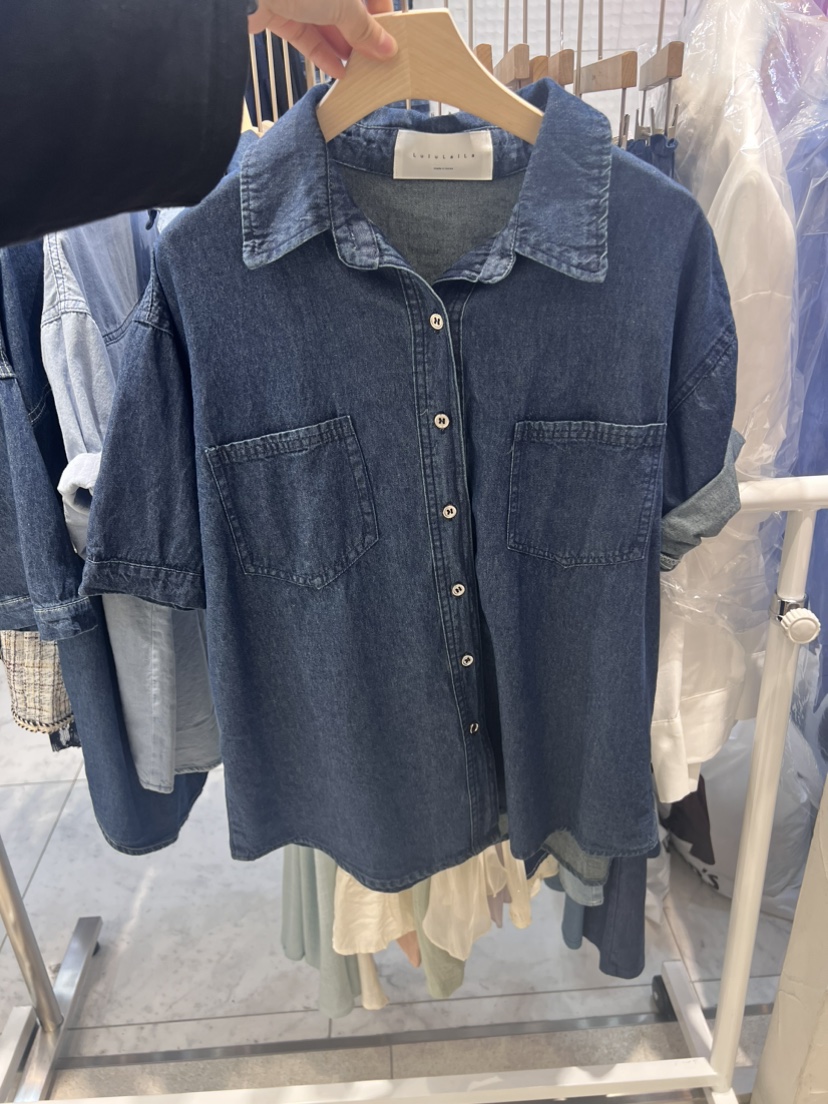 LIVE/LULULALLA直郵韓國代購女裝新品休閑人氣襯衫蕾絲衫口袋LIVE/LULULALLA襯衫/蕾絲衫