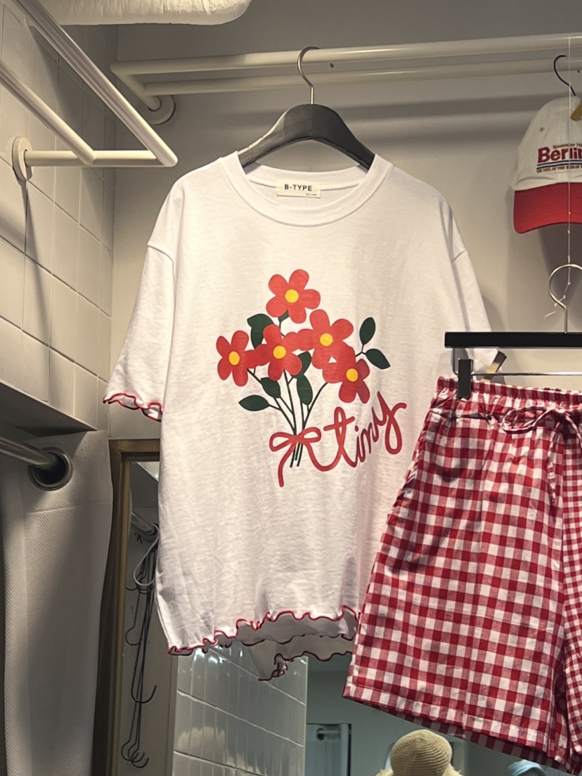 B-TYPE直郵韓國代購女裝新品熱賣24春夏推薦人氣休閑T恤B-TYPET恤圖色2
