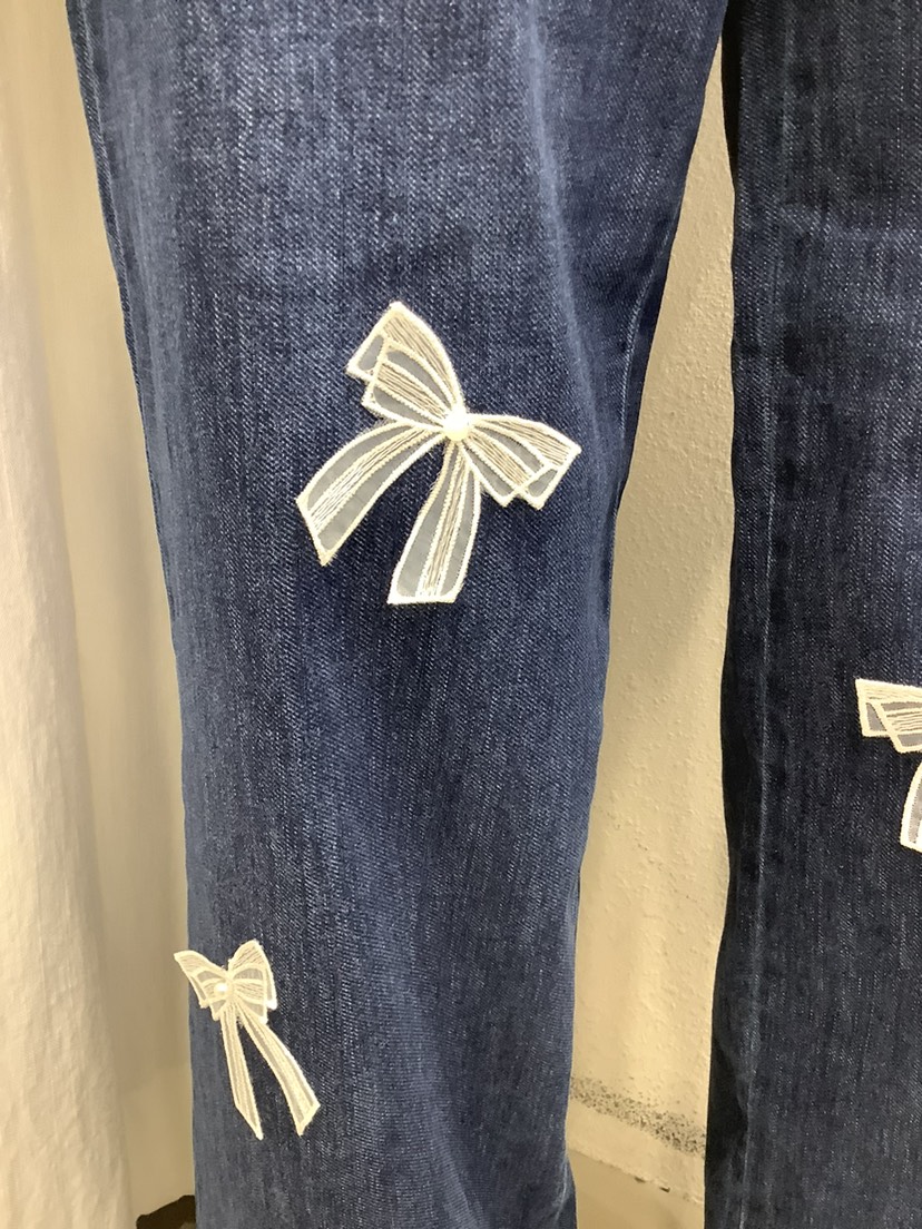 O MARIE直郵韓國代購女裝新品24春夏職業真品牛仔褲工裝褲O'MARIE牛仔褲