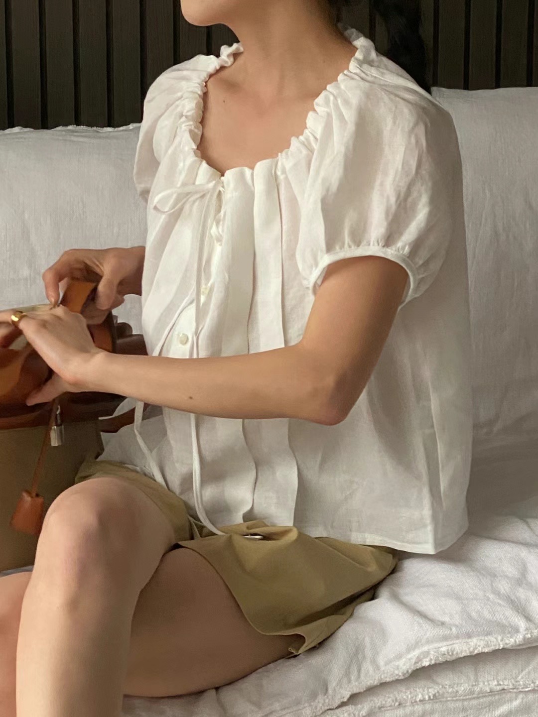 BABY PUSH直郵韓國代購女裝新品時尚熱賣24春夏襯衫蕾絲衫BABY PUSH襯衫/蕾絲衫