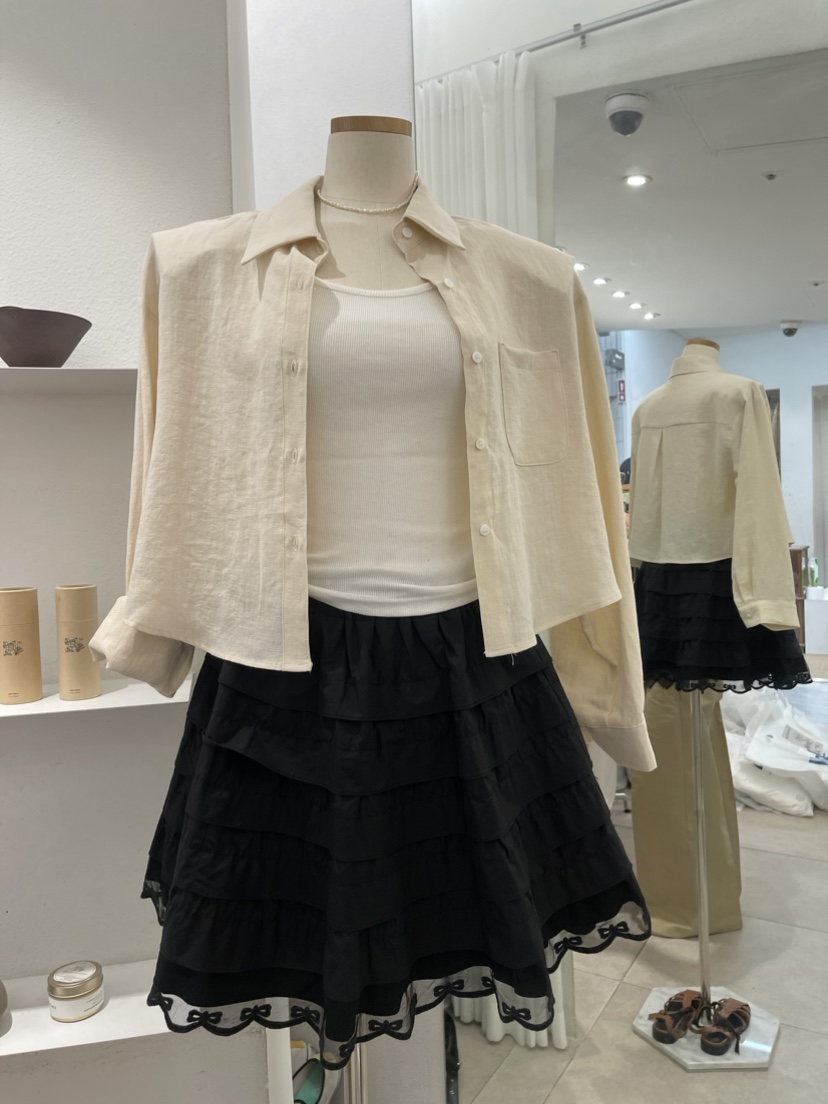 DIFFER ROOMS/PEEP SHOW/3ROOMS韓國直郵女裝新款熱賣襯衫蕾絲衫短款亞麻THE SUIT BAR襯衫/蕾絲衫圖色3