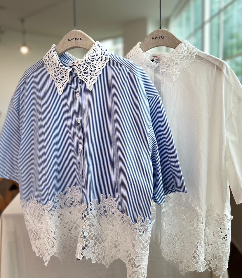 EVAMEVA韓國直郵東大門代購女裝新品熱賣休閑襯衫蕾絲衫蕾絲EVAMEVA/ELCROQUIS襯衫/蕾絲衫
