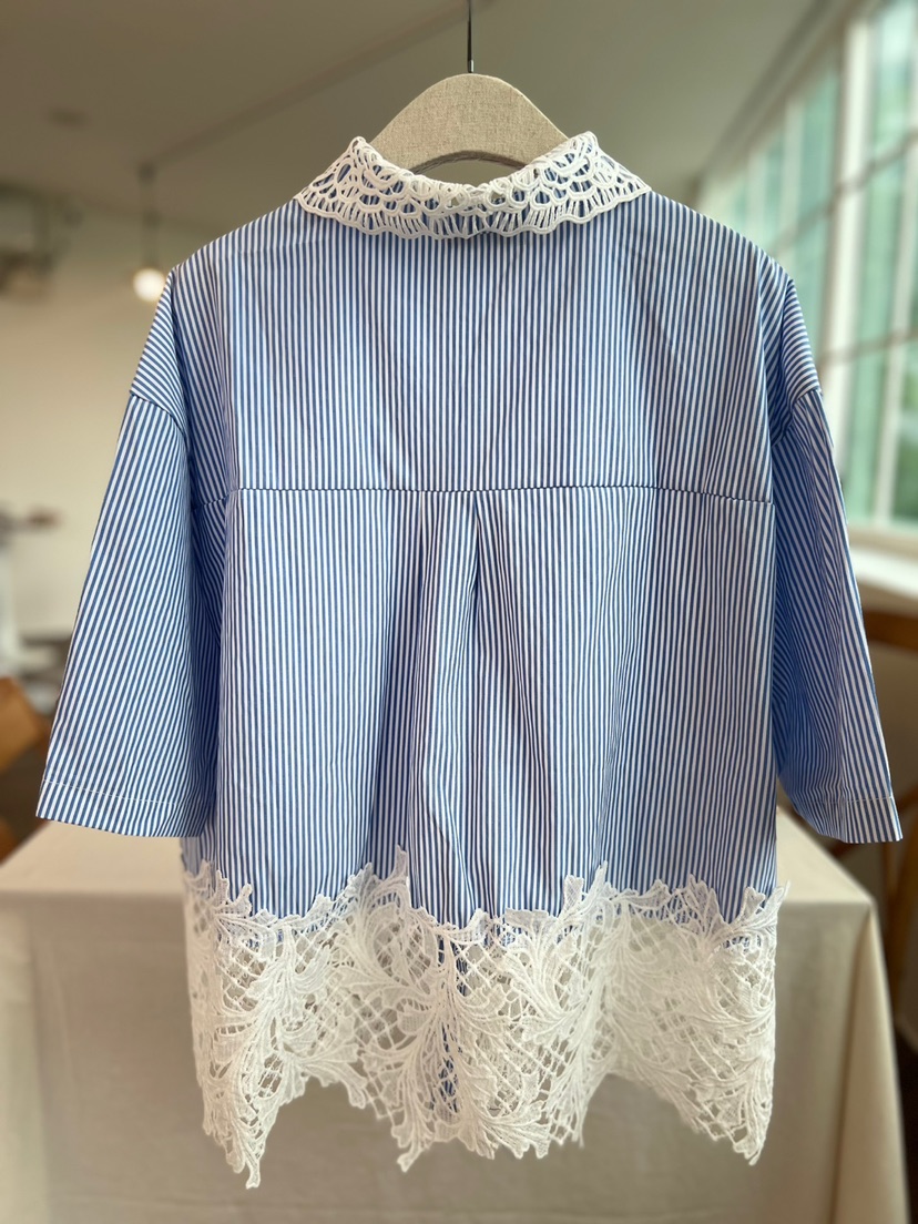 EVAMEVA韓國直郵東大門代購女裝新品熱賣休閑襯衫蕾絲衫蕾絲EVAMEVA/ELCROQUIS襯衫/蕾絲衫