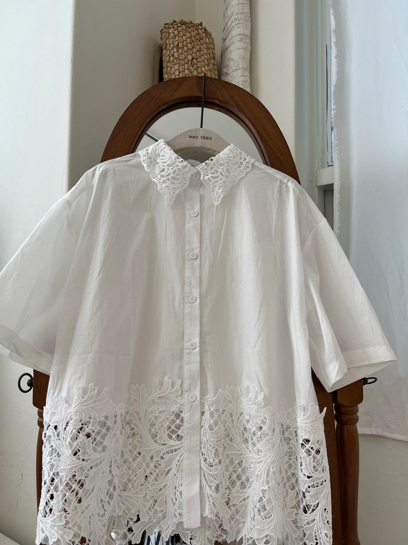 EVAMEVA韓國直郵東大門代購女裝新品熱賣休閑襯衫蕾絲衫蕾絲EVAMEVA/ELCROQUIS襯衫/蕾絲衫圖色2