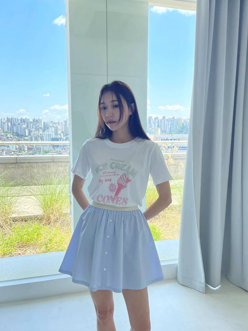 ELFIN直郵韓國代購女裝新品真品推薦人氣熱賣時尚24春夏T恤TOPDRESSINGT恤