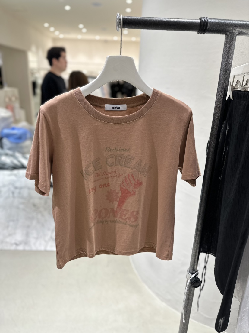 ELFIN直郵韓國代購女裝新品真品推薦人氣熱賣時尚24春夏T恤TOPDRESSINGT恤