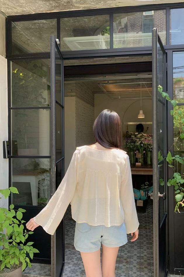 FORME韓國直郵東大門代購女裝新品時尚推薦職業襯衫蕾絲衫流蘇FORME襯衫/蕾絲衫