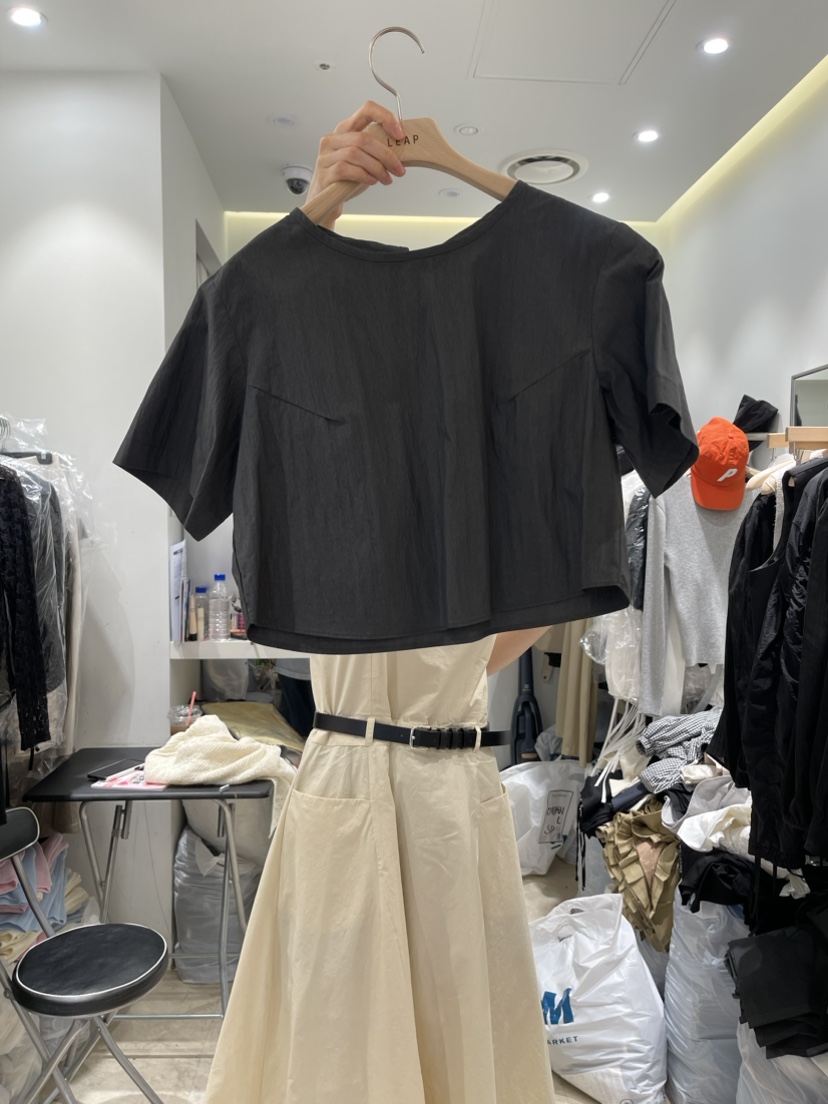 LEAP韓國直郵東大門代購女裝新品熱賣時尚休閑24春夏真品T恤NINESQUAREDT恤圖色2