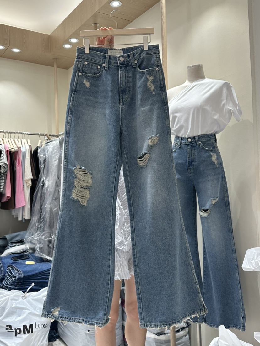 VINTAGE VIBE韓國直郵女裝新款職業人氣時尚真品牛仔褲牛仔布VINTAGE VIBE牛仔褲