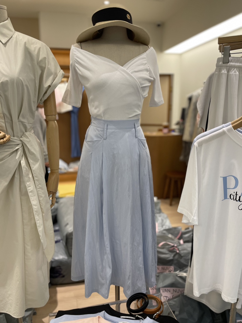 VAN NUVO韓國直郵女裝新品24春夏人氣休閑真品職業熱賣長裙VAN NUVO長裙
