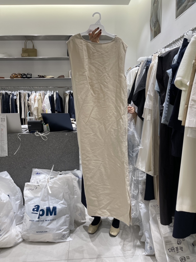 WOOD SAGE直郵韓國代購女裝新品職業時尚休閑24春夏連衣裙亞麻WOOD SAGE連衣裙