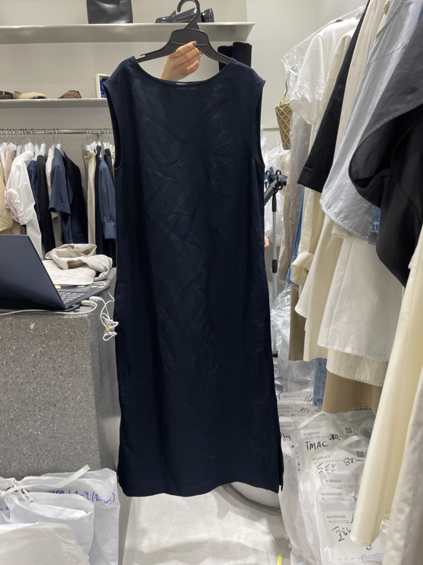 WOOD SAGE直郵韓國代購女裝新品職業時尚休閑24春夏連衣裙亞麻WOOD SAGE連衣裙圖色3