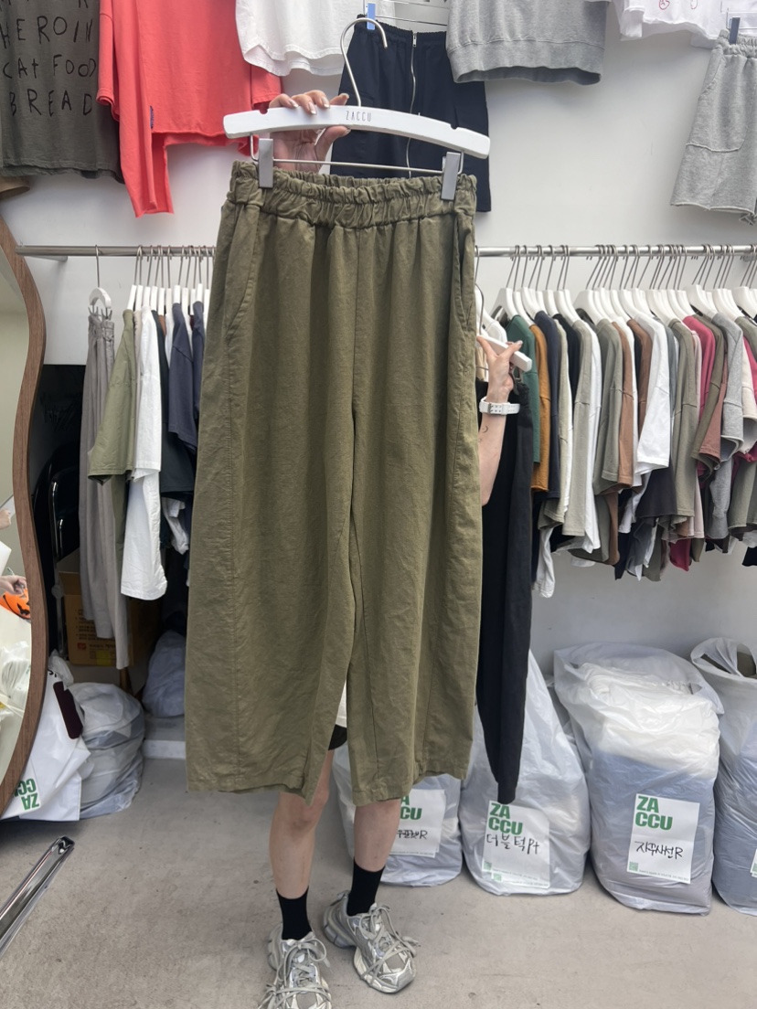 ZACCU韓國直郵東大門代購女裝新品人氣推薦熱賣時尚休閑褲亞麻ZACCU休閑褲圖色2
