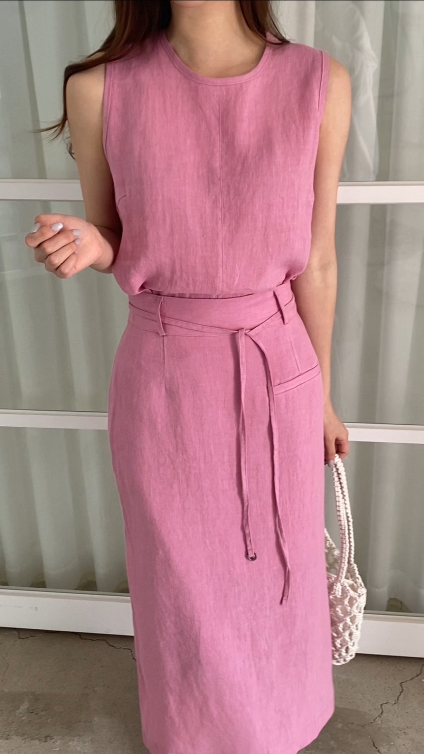 N BROWN韓國直郵東大門代購女裝新品休閑24春夏套裝亞麻N BROWN套裝