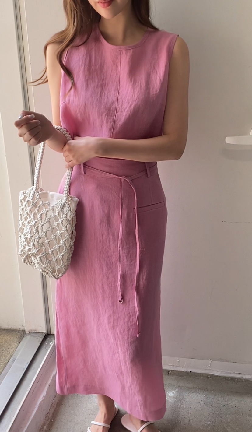 N BROWN韓國直郵東大門代購女裝新品休閑24春夏套裝亞麻N BROWN套裝