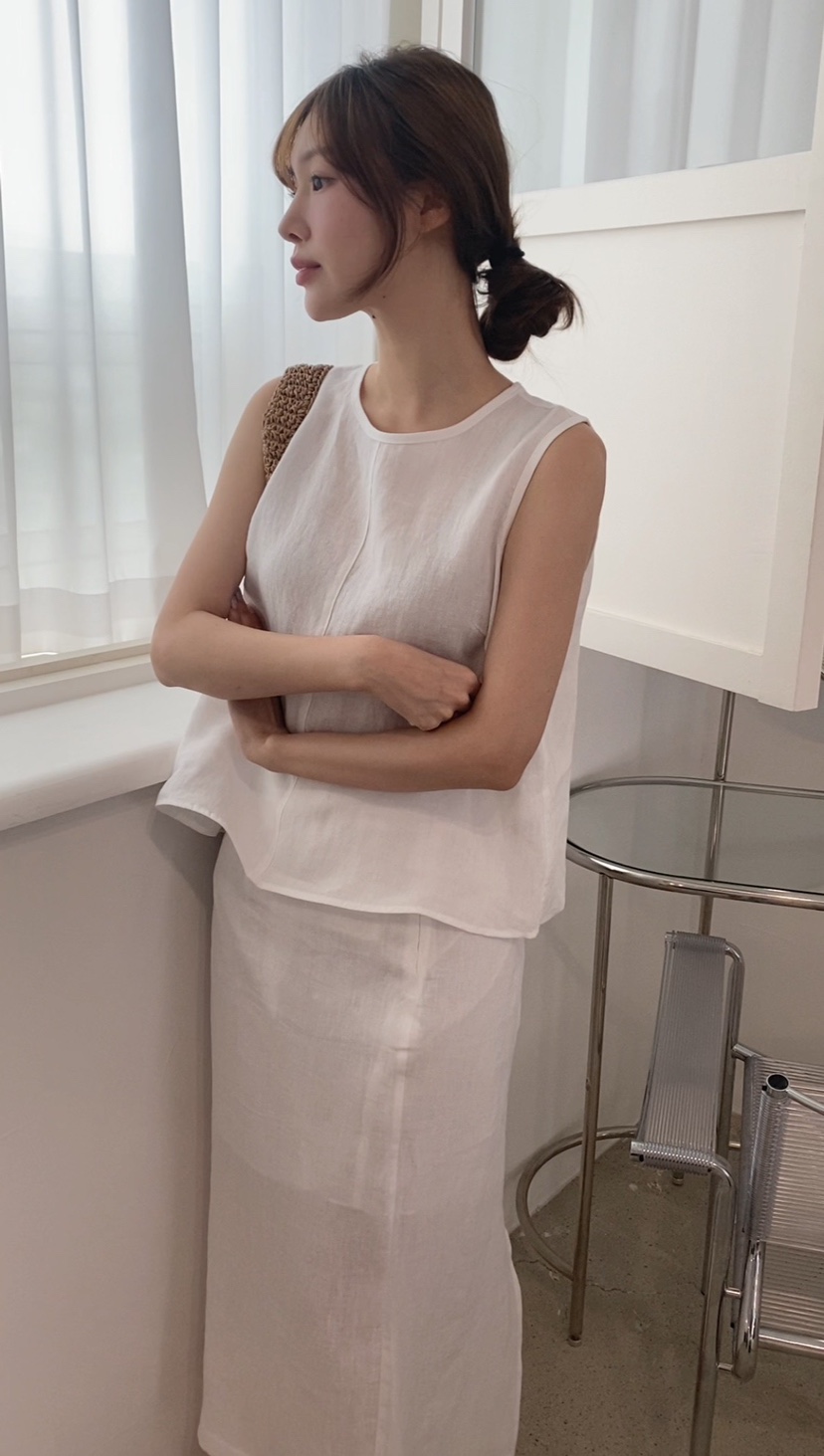 N BROWN韓國直郵東大門代購女裝新品休閑24春夏套裝亞麻N BROWN套裝