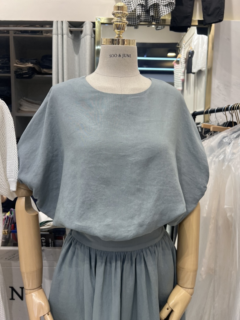 SOO JUNE韓國直郵東大門代購女裝新品24春夏襯衫蕾絲衫亞麻綁帶SOO JUNE襯衫/蕾絲衫