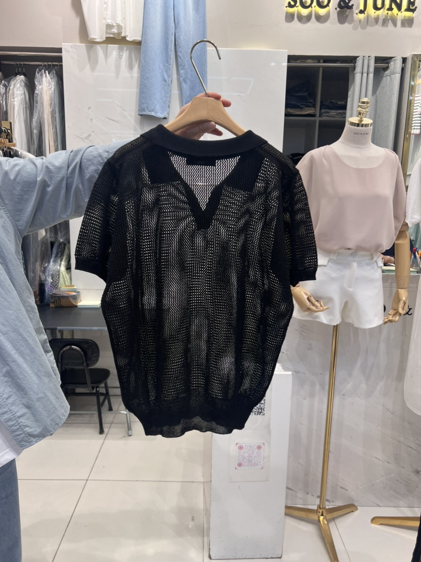 SOO JUNE韓國直郵女裝新品熱賣真品時尚24春夏針織衫亞麻SOO JUNE針織衫