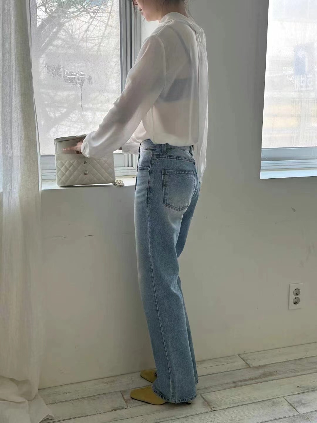 SPRING直郵韓國代購女裝新款時尚24春夏職業熱賣休閑牛仔褲SPRING牛仔褲