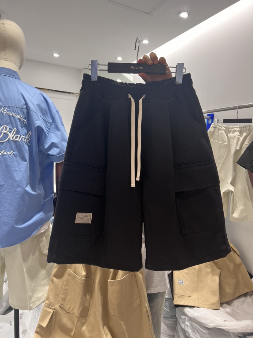 REVERE-男裝直郵韓國代購女裝新品時尚真品休閑短褲工裝褲REVERE-男裝短褲圖色2