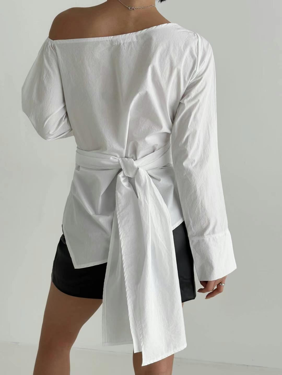 SEESTAR韓國直郵女裝新品24春夏休閑時尚襯衫蕾絲衫含腰帶SEESTAR襯衫/蕾絲衫