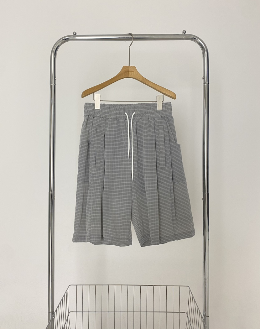 TATEMODERN-男裝直郵韓國代購女裝新品時尚熱賣24春夏短褲格紋TATEMODERN-男裝短褲圖色4