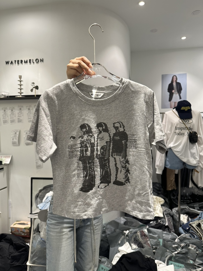 WATERMELON韓國直郵女裝新品真品人氣推薦休閑24春夏職業T恤WATERMELONT恤圖色3
