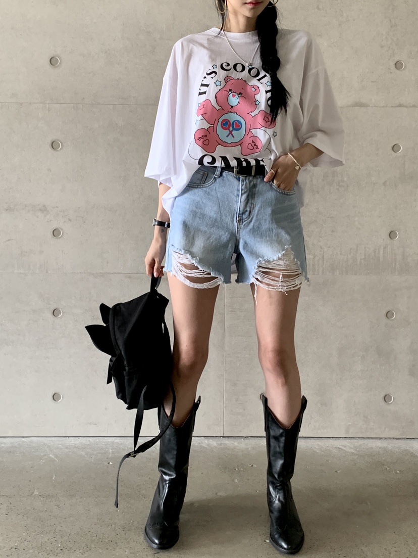 DAVICHI直郵韓國代購女裝新款休閑時尚24春夏職業牛仔褲腰帶DAVICHI牛仔褲