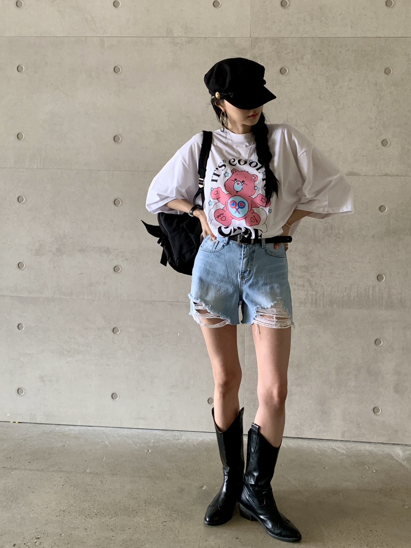 DAVICHI直郵韓國代購女裝新款休閑時尚24春夏職業牛仔褲腰帶DAVICHI牛仔褲
