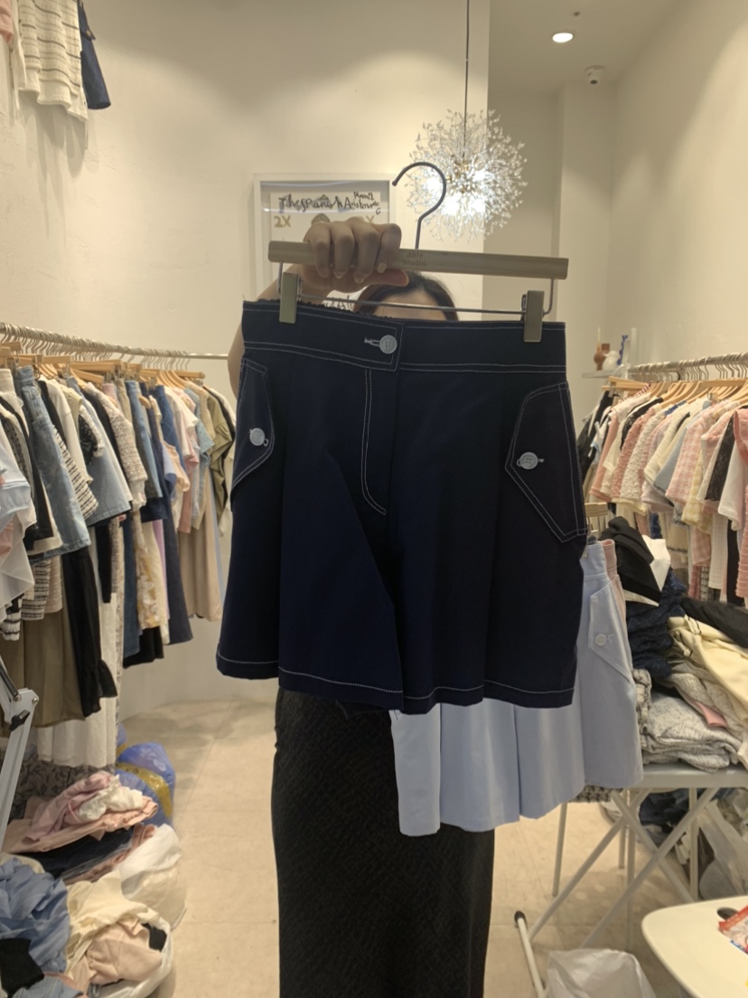 ABLE STUDIO韓國直郵東大門代購女裝新品時尚熱賣24春夏短褲CONFETTI短褲圖色3