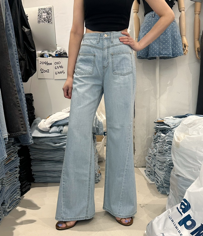 HAWK韓國直郵東大門實拍女裝新品人氣熱賣職業時尚休閑牛仔褲Le Ahicon牛仔褲