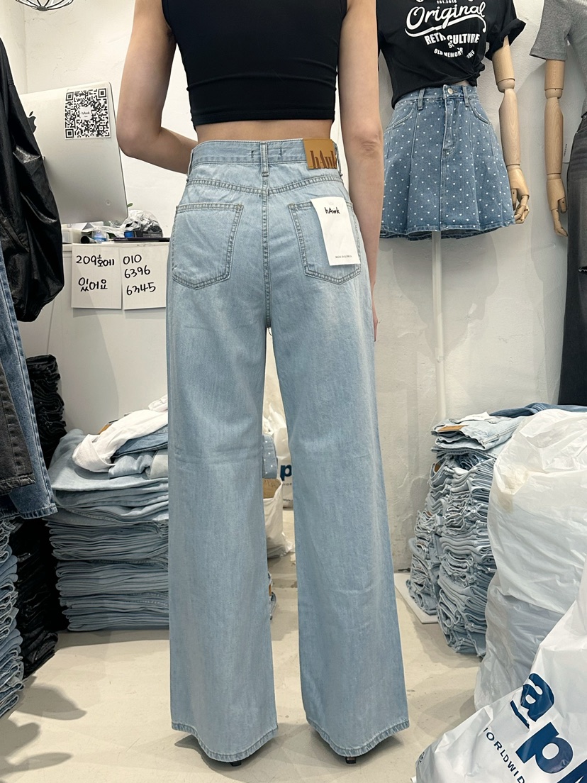 HAWK韓國直郵東大門實拍女裝新品人氣熱賣職業時尚休閑牛仔褲Le Ahicon牛仔褲