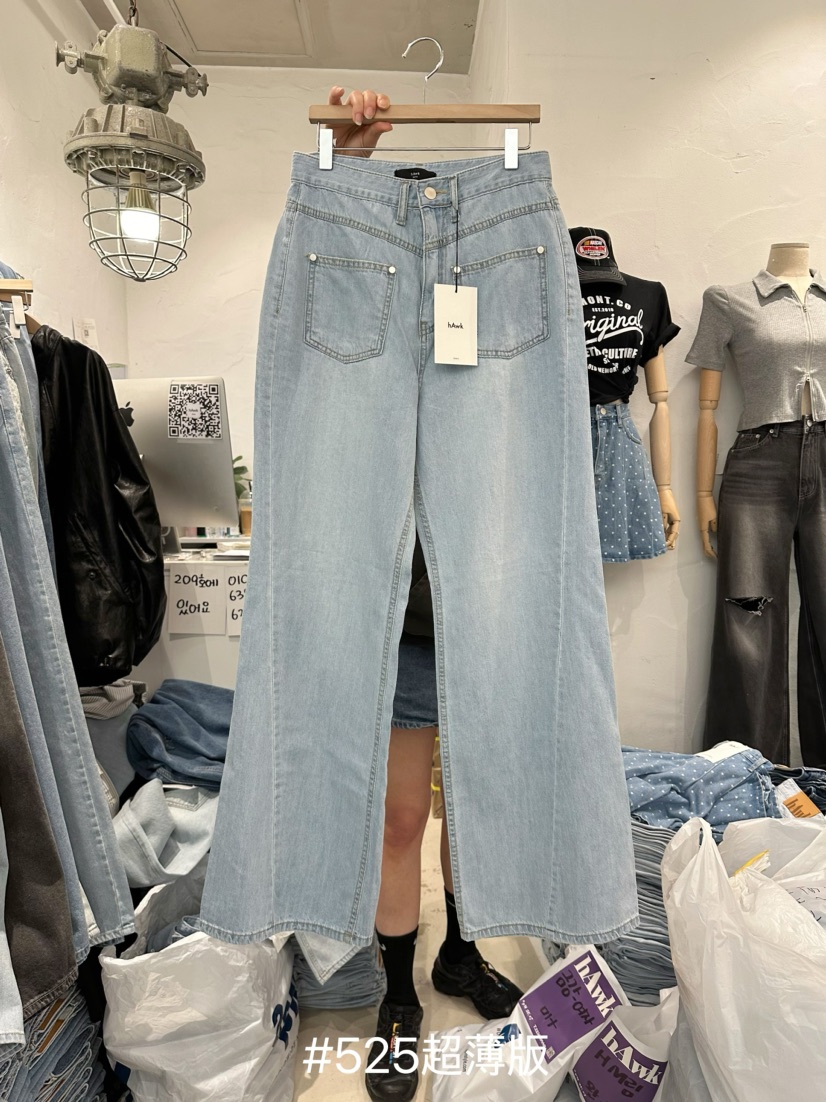 HAWK韓國直郵東大門實拍女裝新品人氣熱賣職業時尚休閑牛仔褲Le Ahicon牛仔褲